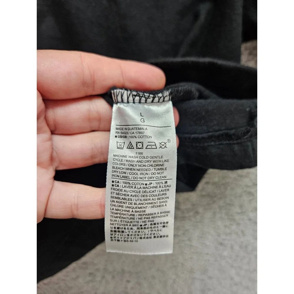 Banana Republic Signature Midweight Tee Large Black Organic Cotton Minimalist